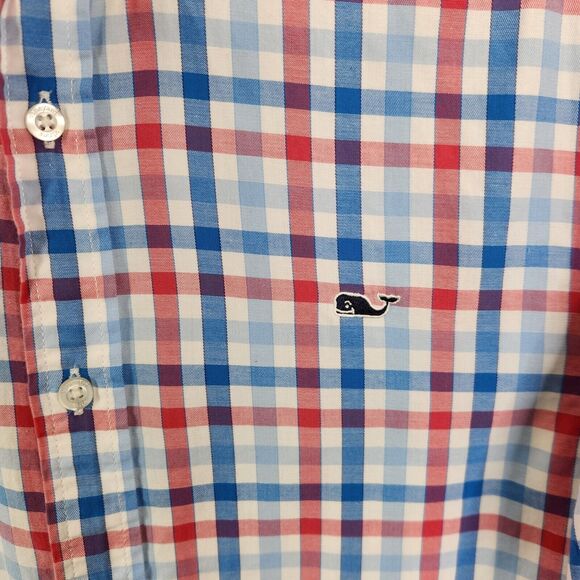 Vineyard Vines Long Sleeve Gingham Pattern Cotton Whale Shirt XS - Picture 5 of 7